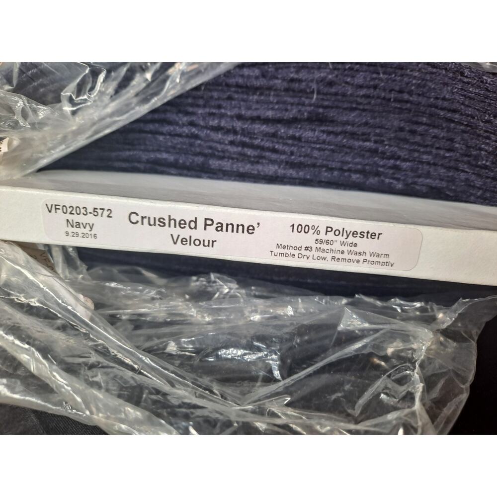 Ice Navy Blue Velvet Fabric - 100% Polyester - 25 Yard Bolt